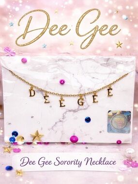 Sorority Necklace - Dee Gee Gold Letter Charm Necklace
